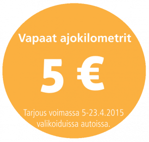 vapaat kilometrit huhtikuussa