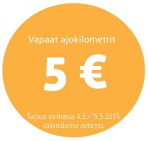vapaat kilometrit toukokuussa