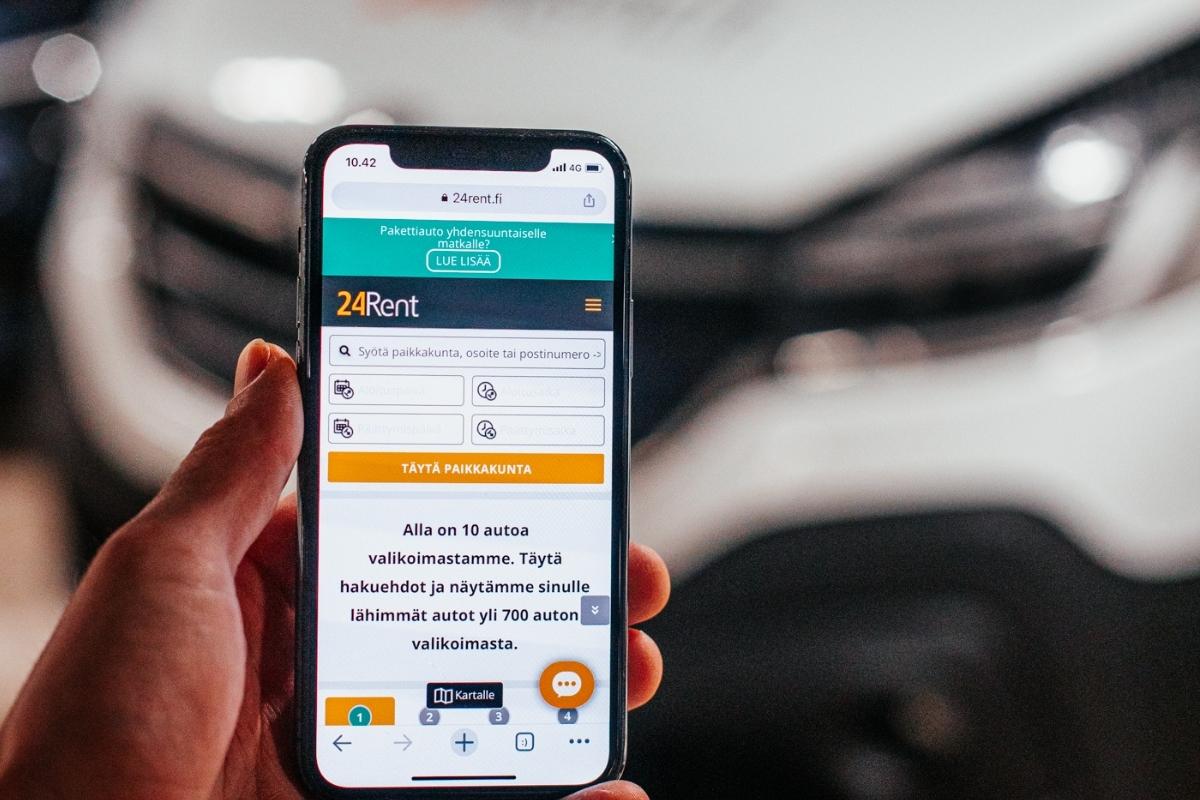 24Rent toimii kätevästi verkossa ja mobiilisovelluksella
