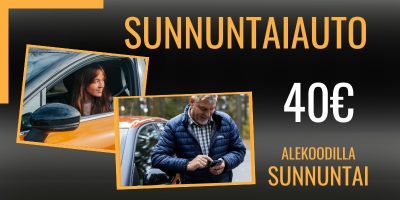 Auto sunnuntaiksi halpa vuokra-auto 24Rent