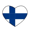 Heart in the colours of the Finnish flag
